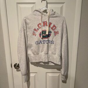 Florida Gators Distressed Crpped Gray Hoodie Sz Med